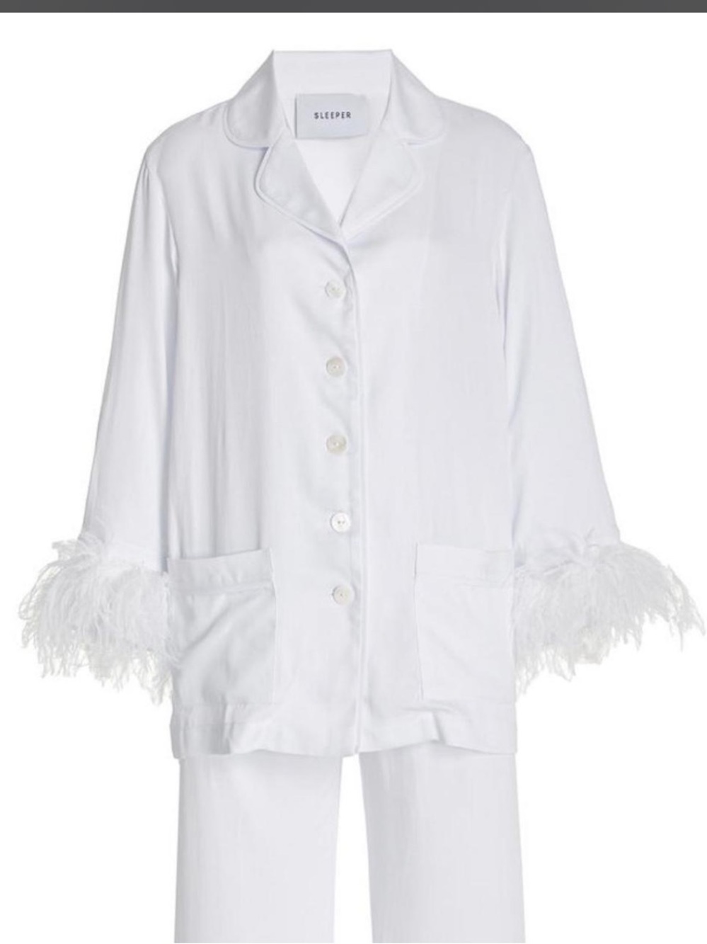 WHITE Sleeper pajama - perf for bride.